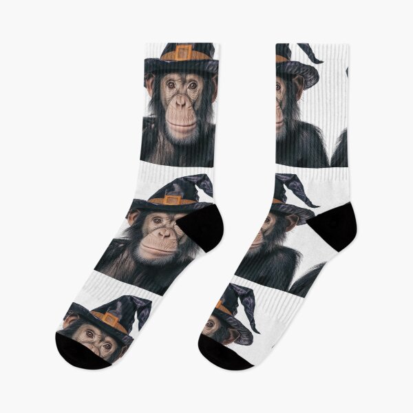 Item preview, Chimpanzee Wearing Halloween Witch Hat designed and sold by LazyOwlStore.
