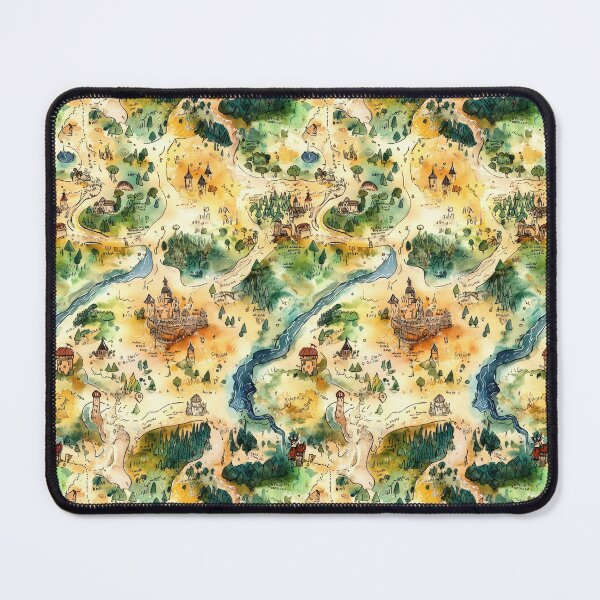 Item preview, Old Style Fantasy Map with Mythical Forest Creatures designed and sold by Piotrek0001.
