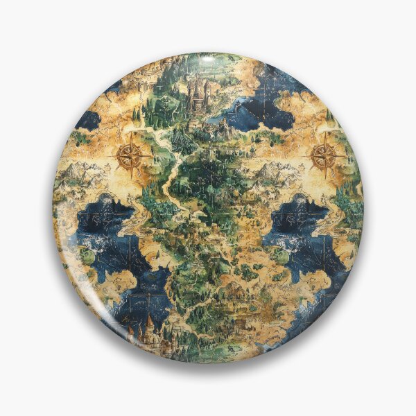 Item preview, Whimsical World Map Featuring Oceans Mountains and Towns designed and sold by Piotrek0001.