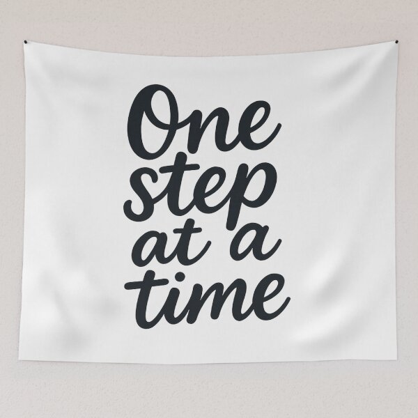 Item preview, One Step at a Time – Minimalist Handwritten Motivational Quote designed and sold by Dokak Shop.
