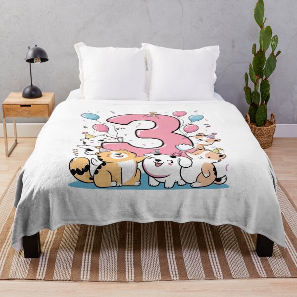 Item preview, 3rd Birthday Cute Animal Party Design – Adorable Number Three Celebration Art designed and sold by PromptYou.