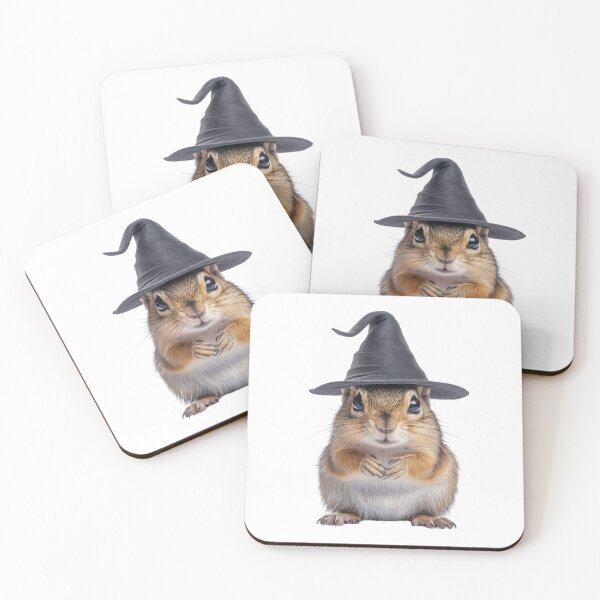 Item preview, Chipmunk Wearing Halloween Witch Hat designed and sold by LazyOwlStore.