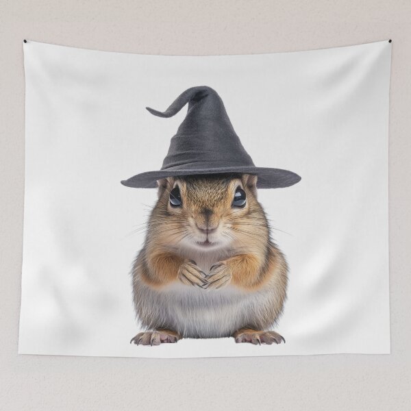 Item preview, Chipmunk Wearing Halloween Witch Hat designed and sold by LazyOwlStore.