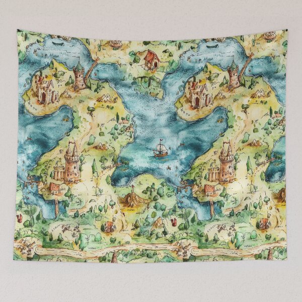 Item preview, Mythical Island World with Castles and Waterfalls designed and sold by Piotrek0001.