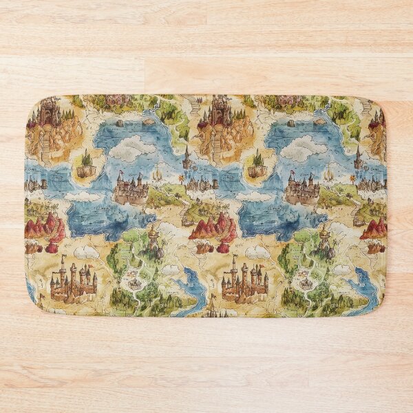 Item preview, Imaginary World Map Full of Fantasy Landscapes designed and sold by Piotrek0001.