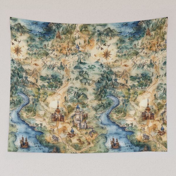 Item preview, Enchanted Map of Forests Rivers and Secret Roads designed and sold by Piotrek0001.