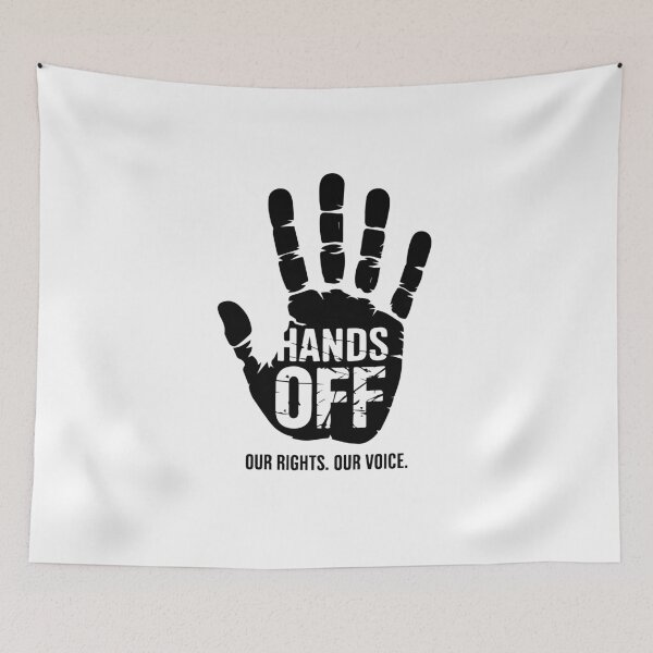 Item preview, Hands Off" Protest T-Shirt – Bold Handprint Design for Human Rights & Freedom designed and sold by FEBRICAST.
