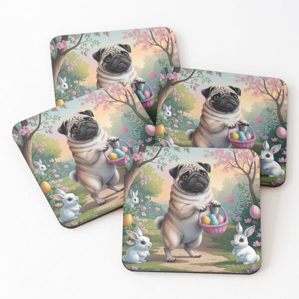 Item preview, Easter Egg Hunt with Pug and Bunnies designed and sold by Lisa Pearlman.