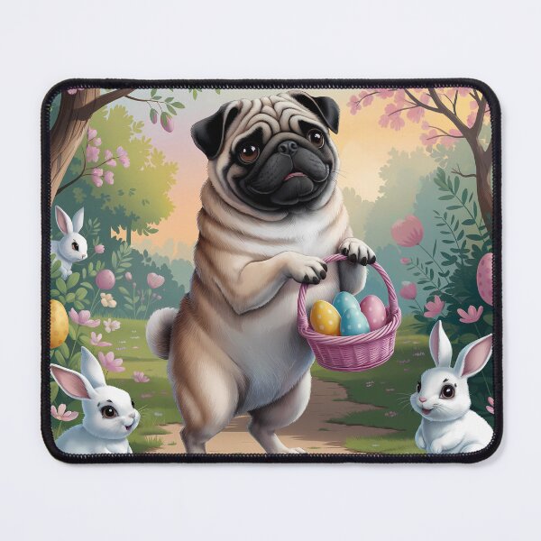 Item preview, Easter Egg Hunt with Pug and Bunnies designed and sold by Lisa Pearlman.
