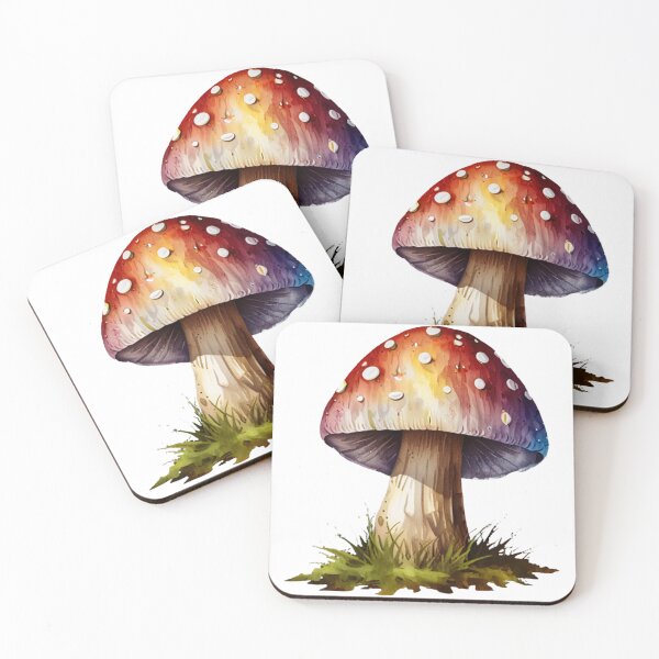 Item preview, Psychedelic Watercolor Mushroom Illustration designed and sold by CharmingGarden.