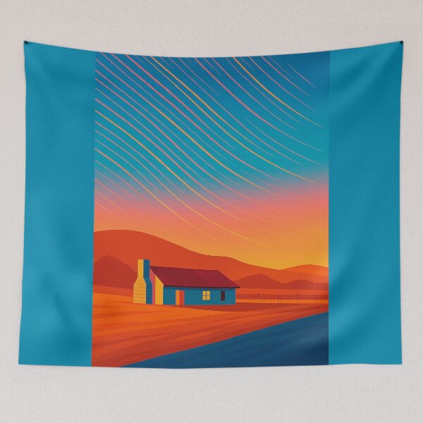 Item preview, Orroral Homestead – Retro Star Trail Sunset Art designed and sold by MRageebArt.