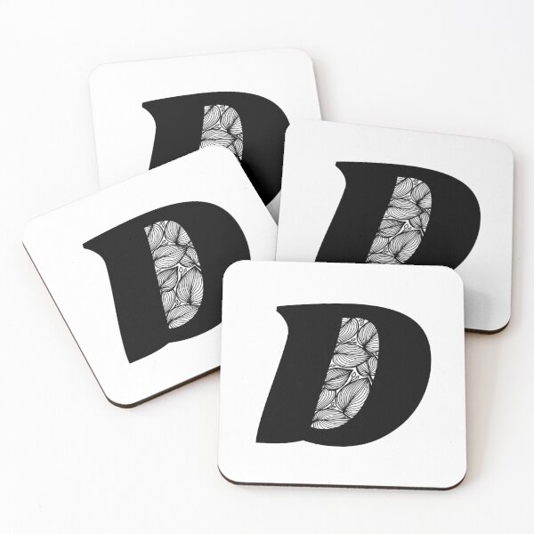 Item preview, Letter D, D Botanical Monogram, D letter with Nature Organic Grass Leaf Drawing, D initials designed and sold by KlaraMacinka.