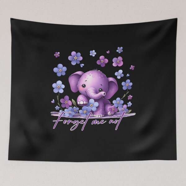 Item preview, Forget me not Alzheimer_s Awareness Elephant Flower designed and sold by TalalosART.