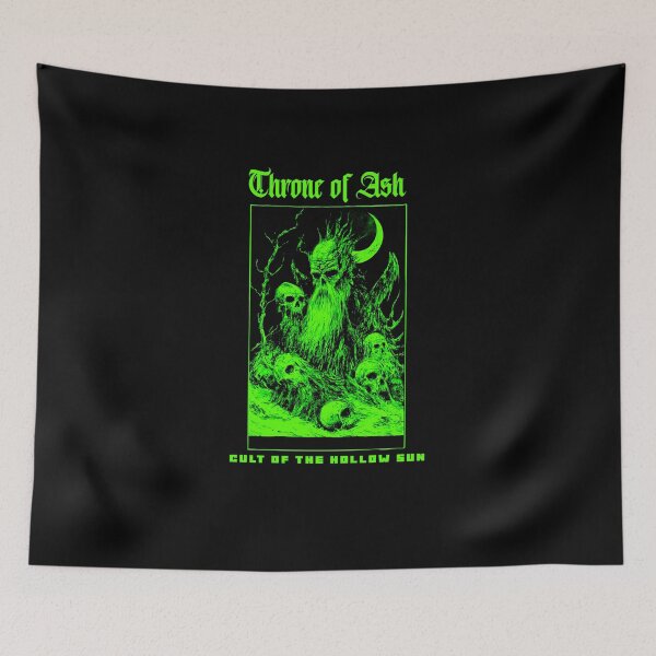 Item preview, Throne of Ash. Metal style design by shadowinkedartwork. Cult of the Hollow Sun series. Green.  designed and sold by shadowinkedart.