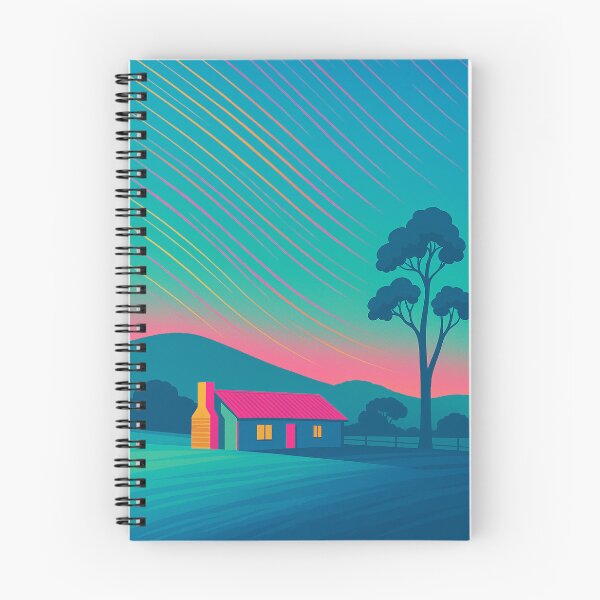 Item preview, Orroral Homestead – Neon Twilight Retro Star Trail designed and sold by MRageebArt.