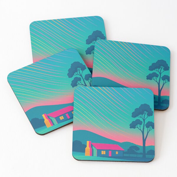 Item preview, Orroral Homestead – Neon Twilight Retro Star Trail designed and sold by MRageebArt.