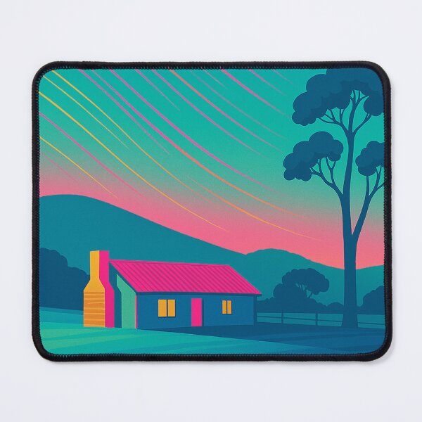 Item preview, Orroral Homestead – Neon Twilight Retro Star Trail designed and sold by MRageebArt.