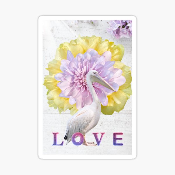 Pelican Love: Sunshine, Quirks & Blossoms Sticker
