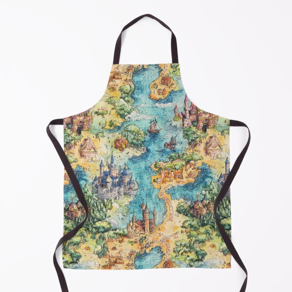 Item preview, Island World Map with Volcanoes Forests and Rivers designed and sold by Piotrek0001.