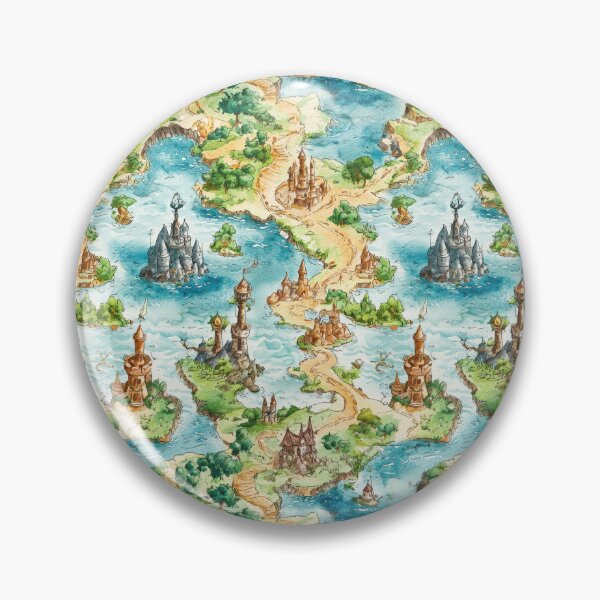 Item preview, Magical Continent Map with Hills Forts and Forests designed and sold by Piotrek0001.