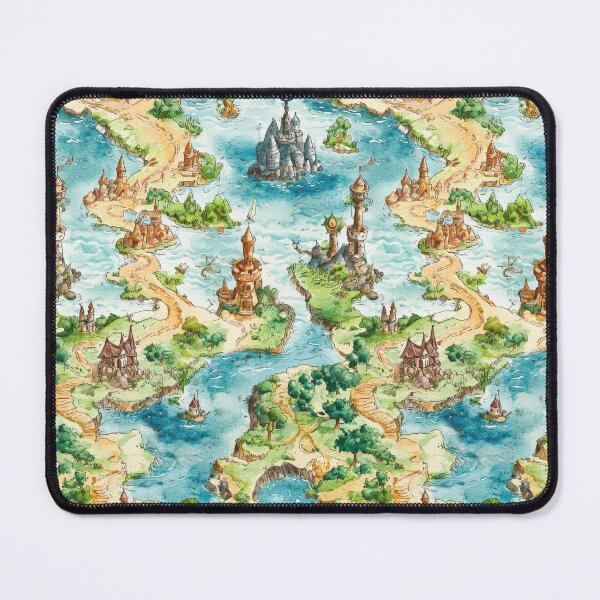 Item preview, Magical Continent Map with Hills Forts and Forests designed and sold by Piotrek0001.