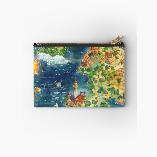 Item preview, Whimsical Fantasy Map with Lakes Mountains and Sky designed and sold by Piotrek0001.