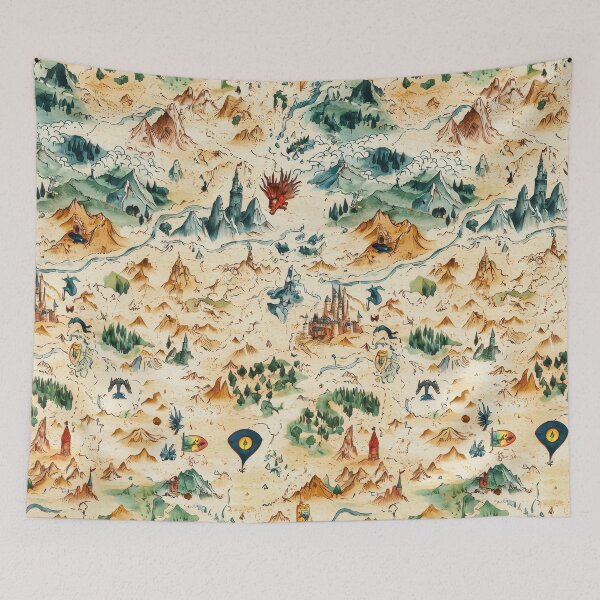 Item preview, Fantasy Land with Floating Stones and Magic Rivers designed and sold by Piotrek0001.