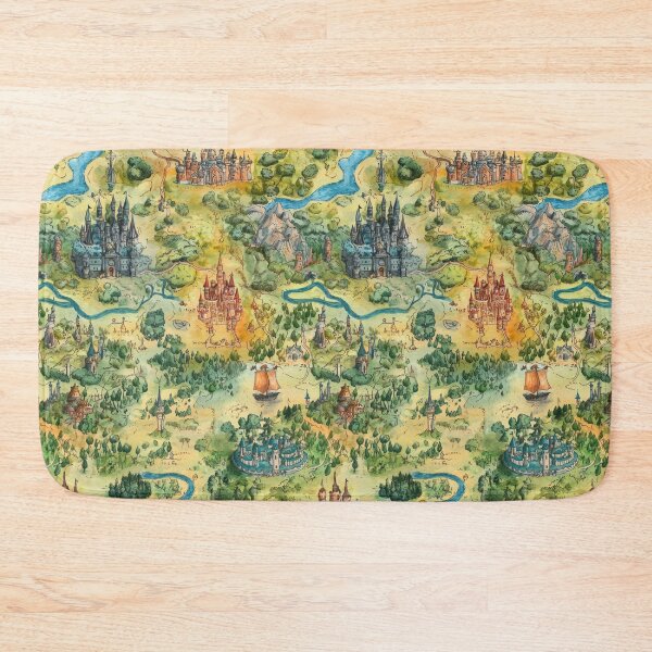 Item preview, Decorative Map of Lands with Trees and Fortresses designed and sold by Piotrek0001.