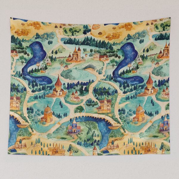 Item preview, Forgotten Kingdom with Hidden Mountains Lakes and Towers designed and sold by Piotrek0001.