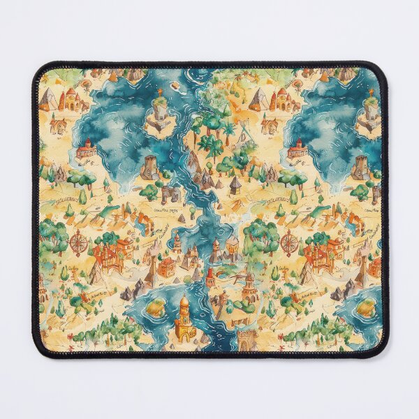 Item preview, Mythical Journey Map with Valleys Peaks and Ports designed and sold by Piotrek0001.