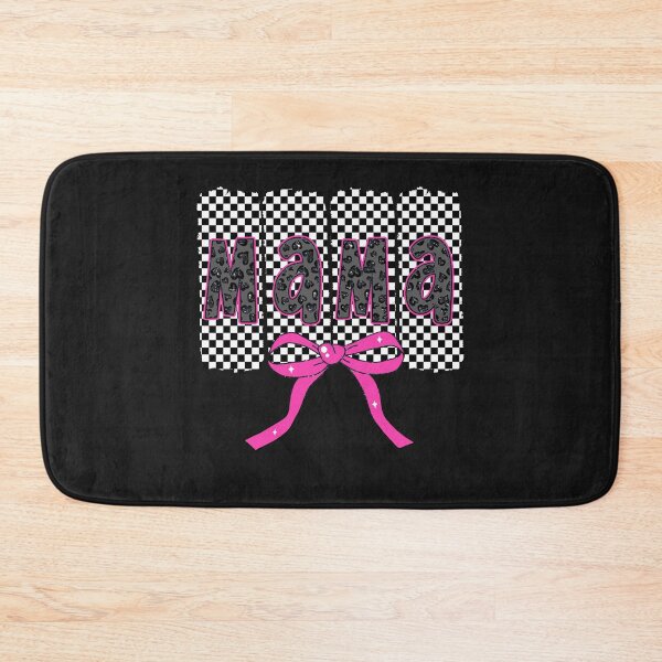 Item preview, Mama Coquette Pink Bow Daisy Flower Checkered Varsity Mom designed and sold by TalalosART.