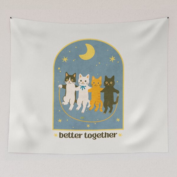 Item preview, Better Together Cats Skipping Rope Friendship designed and sold by arowh.