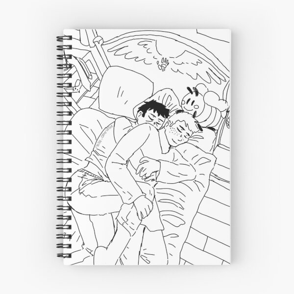 Item preview, Destiel cuddling coloring page designed and sold by Melle-OtterWise.
