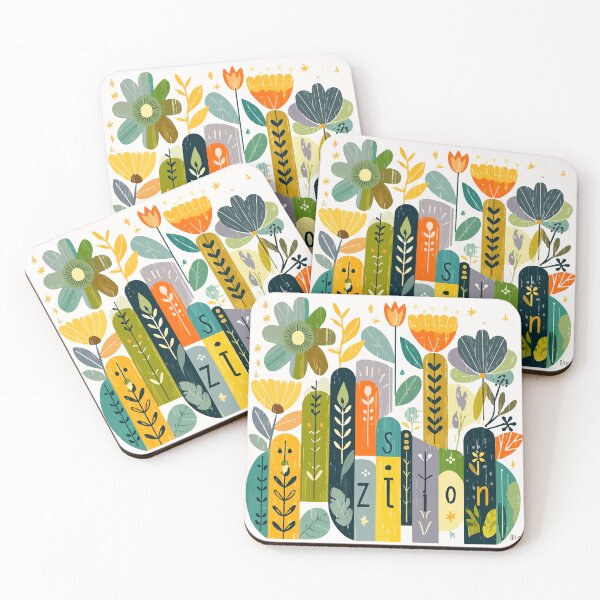 Item preview, Sustainable Word Art with Retro Flowers – Eco Modern Design designed and sold by Moss and Moon Studio.