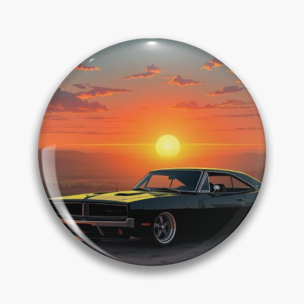 Item preview, Dodge Challenger in the mountains, sunrise, freedom 2 designed and sold by Salimgor Hangaround Music.