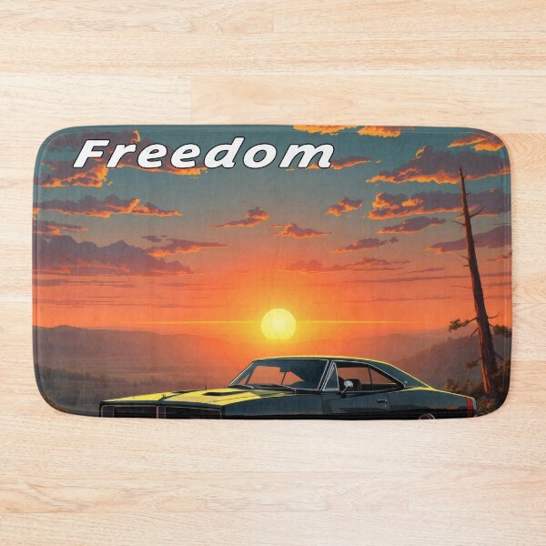 Item preview, Dodge Challenger in the mountains, sunrise, freedom 2 designed and sold by Salimgor Hangaround Music.