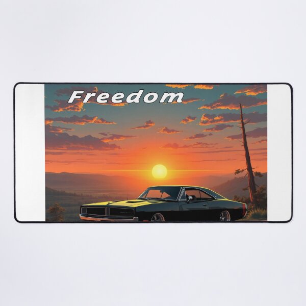 Item preview, Dodge Challenger in the mountains, sunrise, freedom 2 designed and sold by Salimgor Hangaround Music.