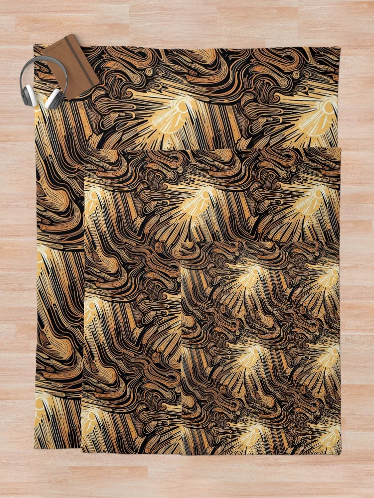 Thumbnail 5 of 6, Throw Blanket, Sun Rays Pattern Design designed and sold by Domo-Design.