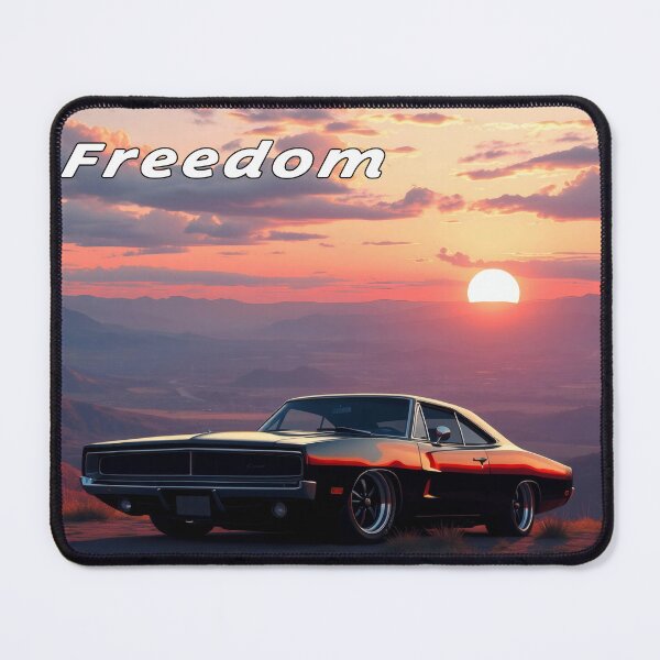 Item preview, Dodge Challenger in the mountains, sunrise, freedom 4 designed and sold by Salimgor Hangaround Music.