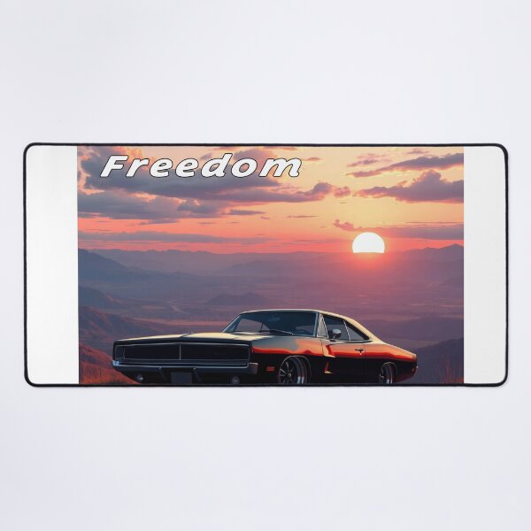 Item preview, Dodge Challenger in the mountains, sunrise, freedom 4 designed and sold by Salimgor Hangaround Music.
