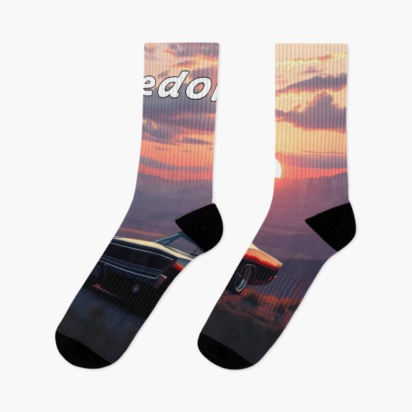 Item preview, Dodge Challenger in the mountains, sunrise, freedom 4 designed and sold by Salimgor Hangaround Music.