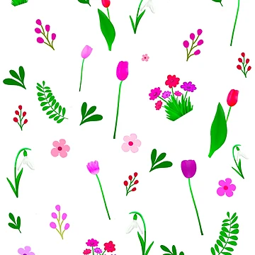 Artwork thumbnail, Spring Floral Pattern  by Maya Draws Magic