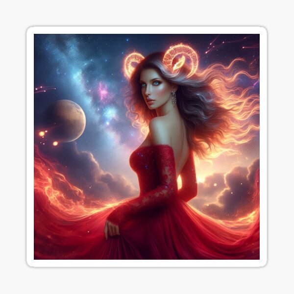 Item preview, Beautiful Aries Woman designed and sold by LonelyGirlShop.