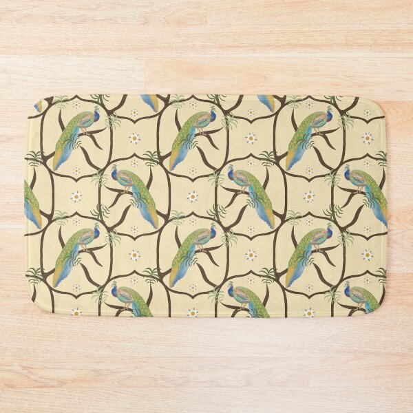 Item preview, Peacock Pale Yellow Cream Pattern  designed and sold by sarahsdesigns02.