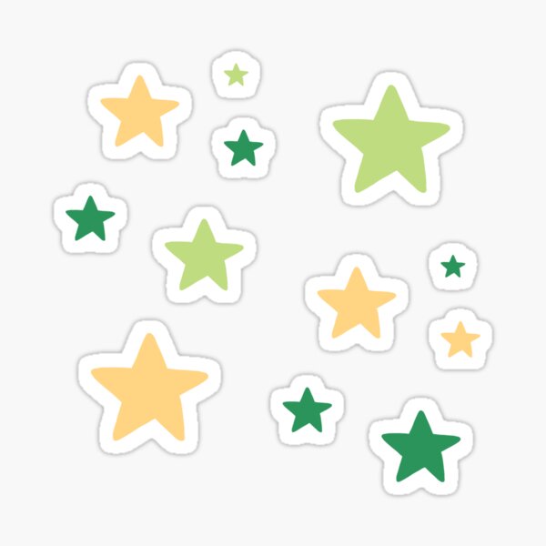 Item preview, Green and Yellow stars -  Sticker sheet  designed and sold by stickers4-days.