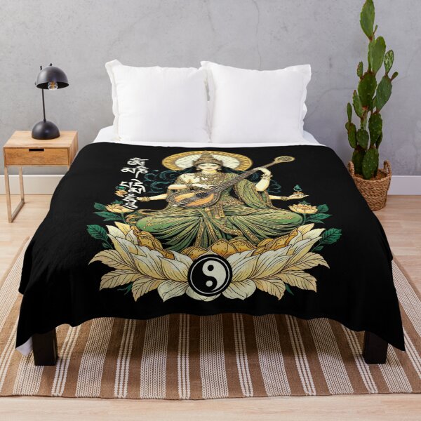 Item preview, Om Mani Padme Hum Saraswati Hindu Goddess Yoga Mantra designed and sold by GrandeDuc.