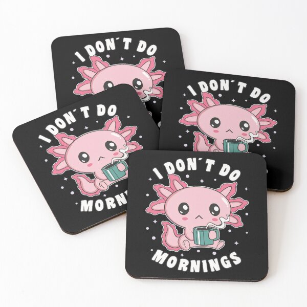 Item preview, Funny I DonT Do Mornings Grumpy Axolotl Drinking Coffee designed and sold by Shaun-Arts.