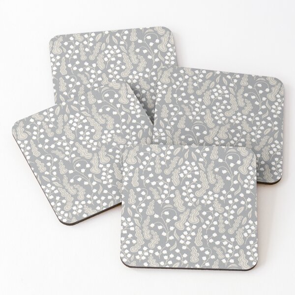Item preview, Delicate dark grey lily of the valley flowers for bright, fresh rooms designed and sold by colorofmagic.