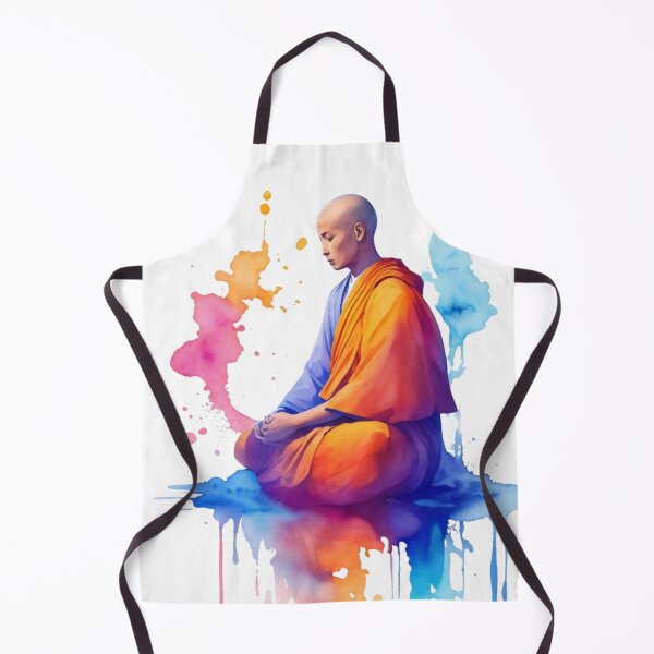 Item preview, Watercolor Monk in Peaceful Meditation designed and sold by CharmingGarden.