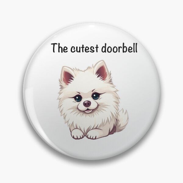 Item preview, Pomeranian doorbell designed and sold by Creative Hand Drawn Digital Art.